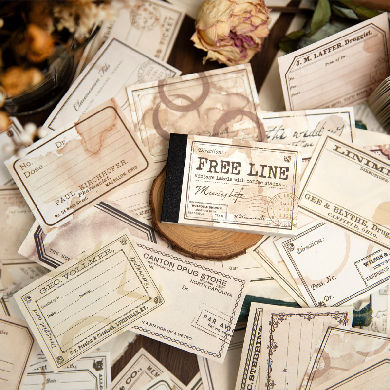 

Yoofun 96 sheets Vintage Style Memo Pad Material Paper for Journal Planner Scrapbooking Materials Stationery Notes Paper