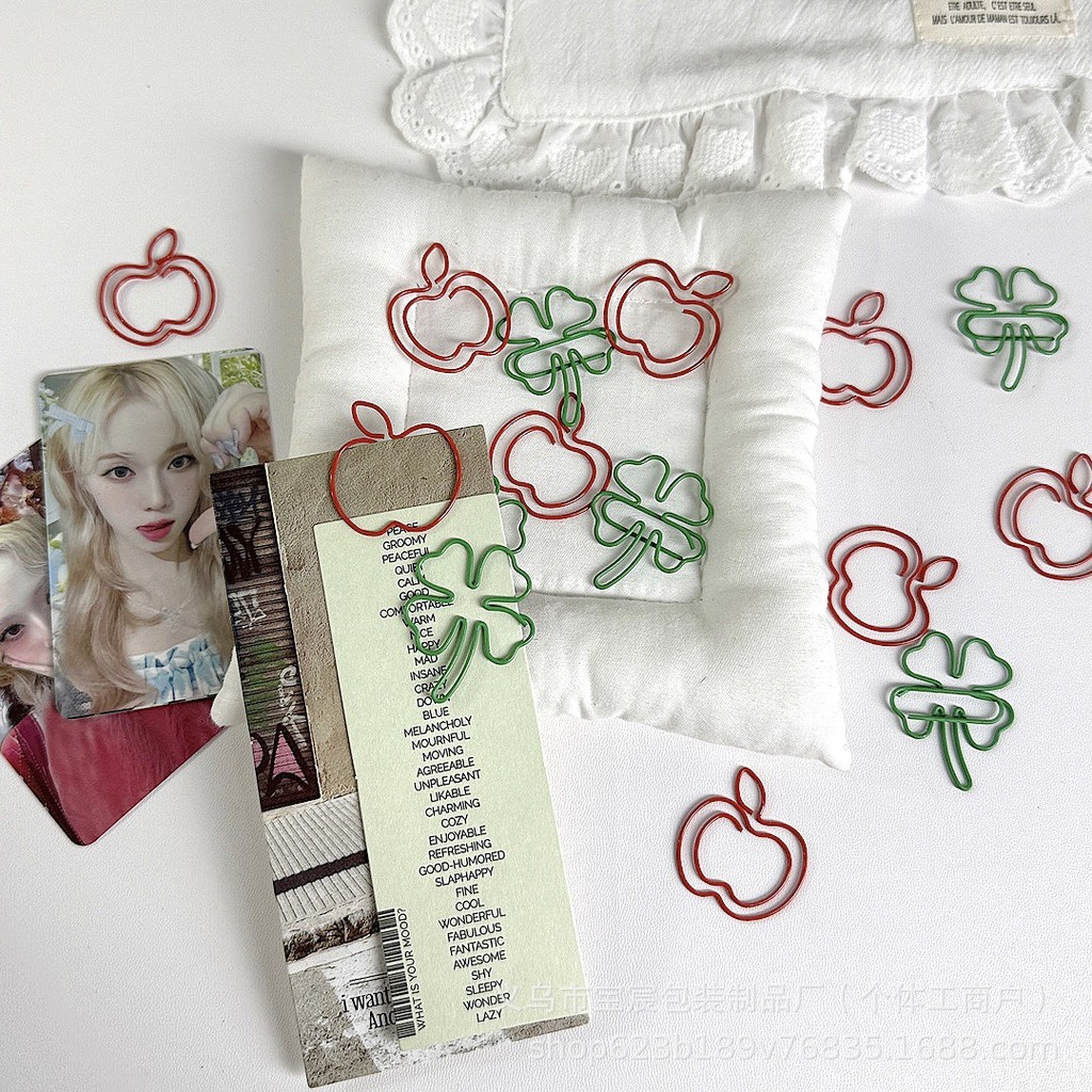 

[HARU] 10pcs Apples Series Paper Clip Penjepit Kertas Pastel Klip Kertas