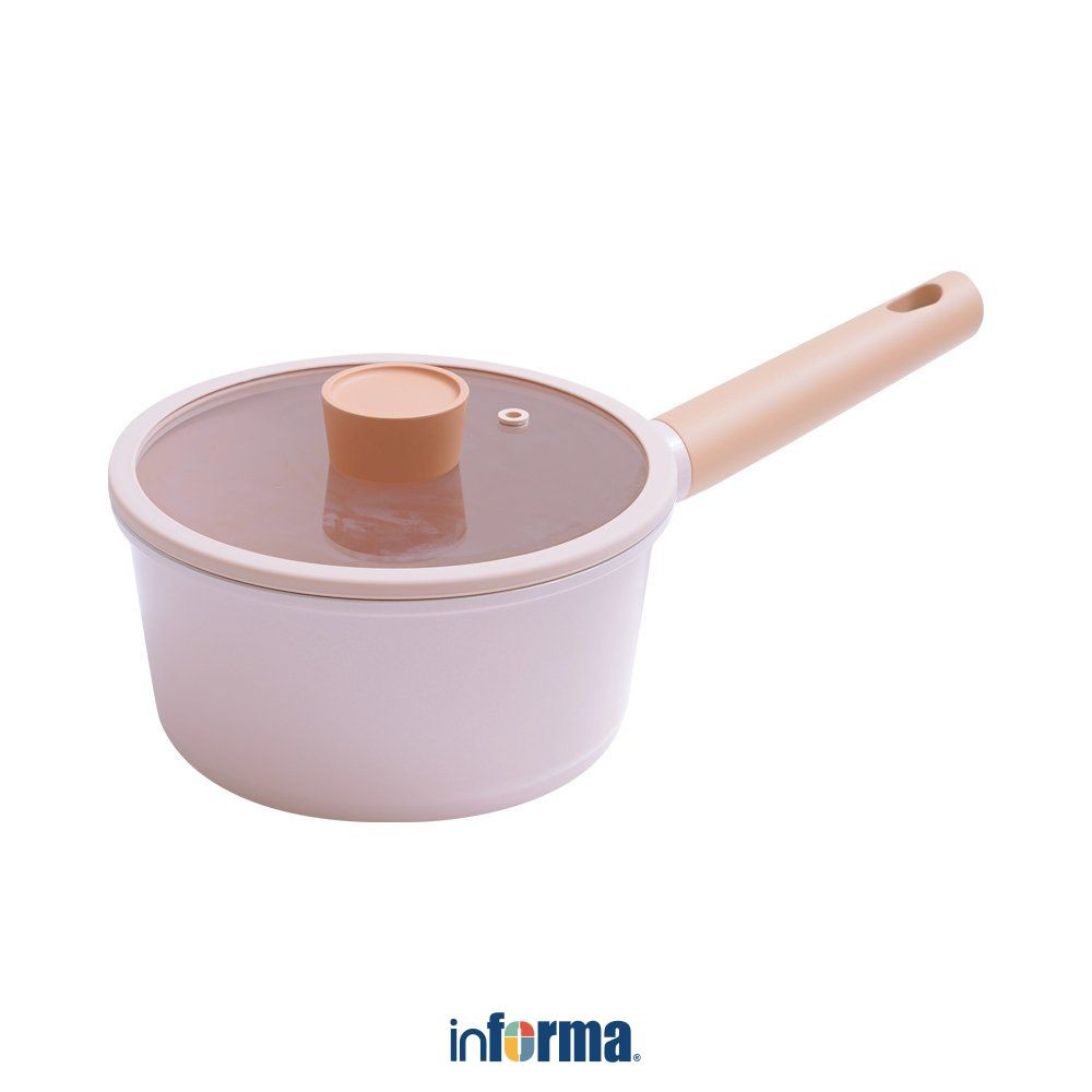 Informa Cooking Color 18 cm Yoona Panci Saucepan - Pink Sauce Pan Saucepan Aluminium Masak Alat Masa