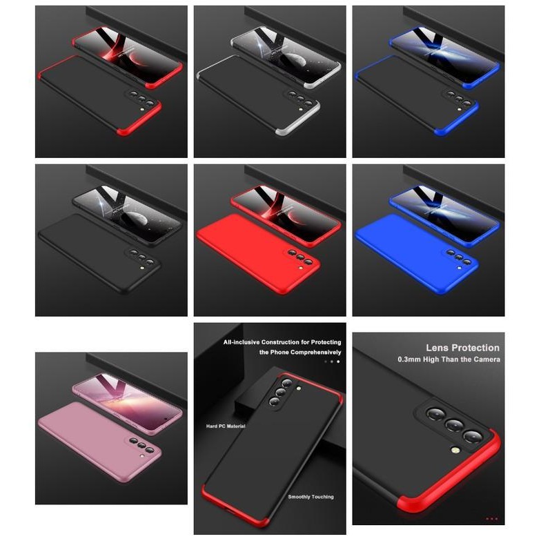 Case Samsung s21 GKK protection slim matte case - Black red - Black red