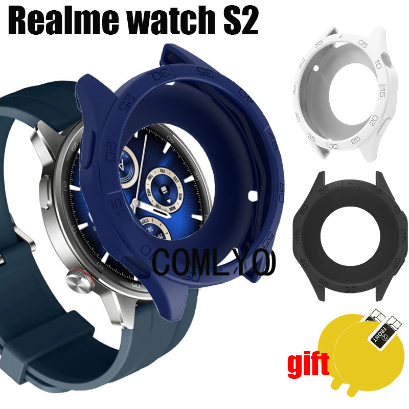 For Realme Watch S2 Smart Watch Protective Case Bumper Soft Silicone Cover WATCH Screen Protector fi