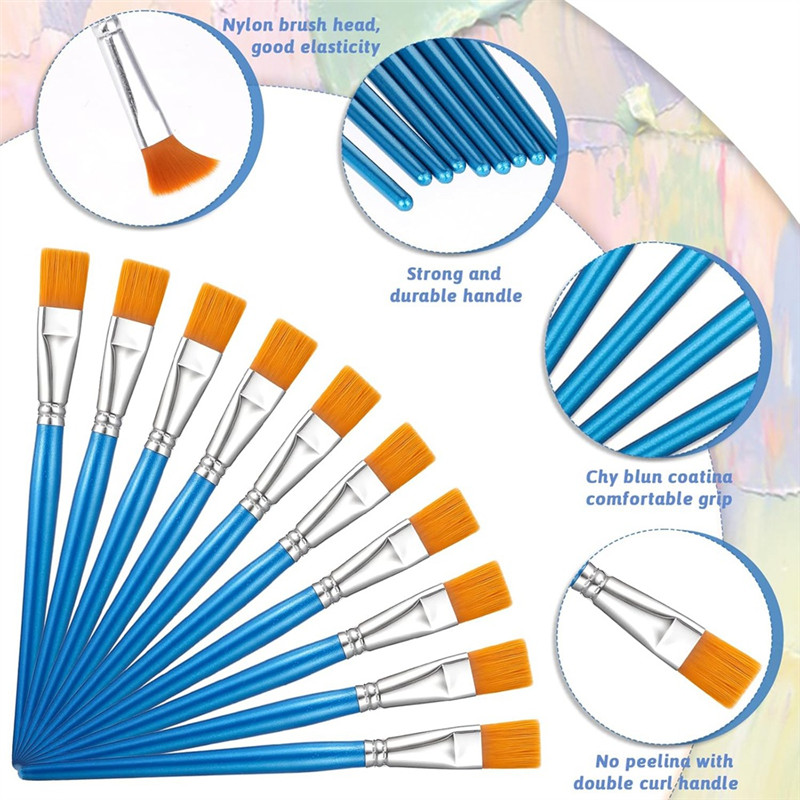 

Hot Selling-32 Pcs 1 Inch Flat Paint Brushes For Acrylic Painting Watercolor Large Acrylic Paint Brush Artist Painting Brush,32