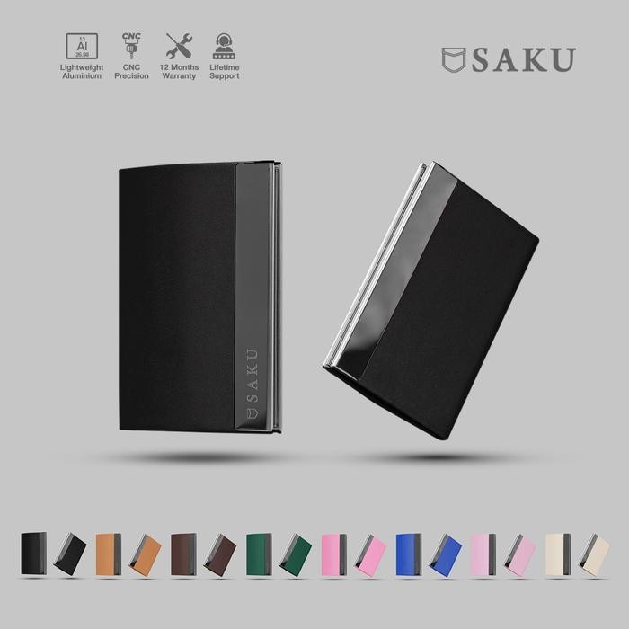 

Sale Saku - Dompet Kartu Nama Kotak Kartu Nama Kertas Kulit Business Card Holder Wallet Pria Wanita - Black Terlaris