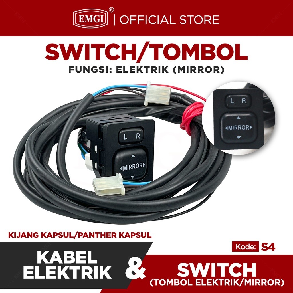 Terlaris Switch Mirror - Spion Mobil - Saklar Elektrik Kijang Kapsul - Kabel Kaca Spion - S4