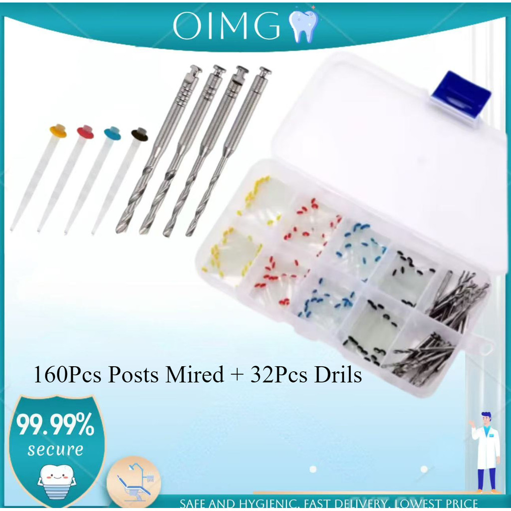 Multi-sizes Dental Fiber Post with Drill Kit Straight Screw Quartz Glass Fiber Resin Post Root Canal
