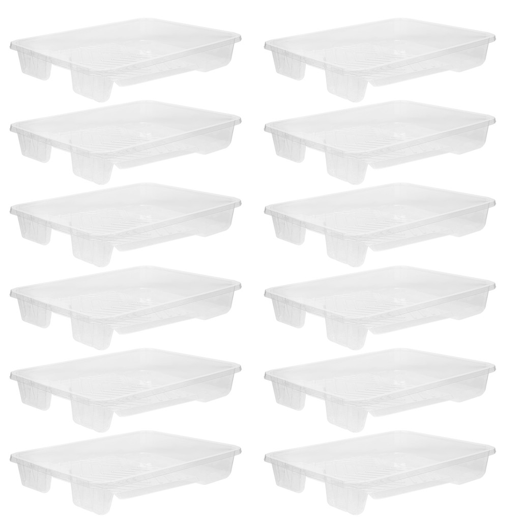 

6 Pcs Large Capacity Paint Tray Liner Textured Interior Disposable PVC Painting Tool Tray Holder Paint Roller Pan Trays Plastic