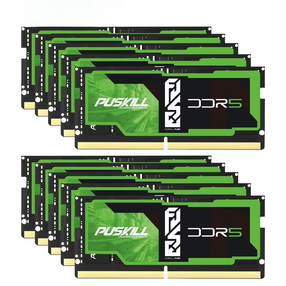 10PCS PUSKILL DDR5 Notebook Memoria Ram 32GB 16GB 8GB 5600MHz 4800MHz 5200MHz  1.1V 262Pin Sodimm Me