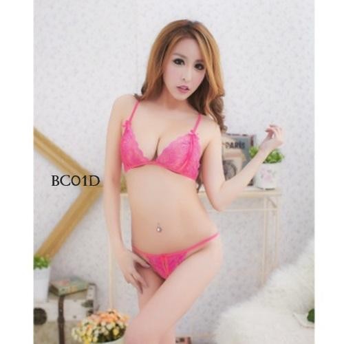 Underwear Wanita Set Bra G String Sexy Celana Dalam Fuschia BC01D