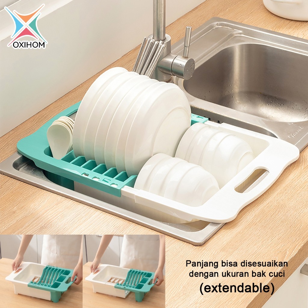 Oxihom Tempat Rak Pengering Piring Wastafel Rak Cuci Piring Peniris