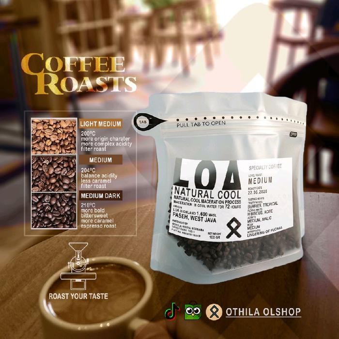 

OTHILA Kopi LOA Arabica Natural Cool Specialty Coffee Filter Roast 100gr - Giling Kasar