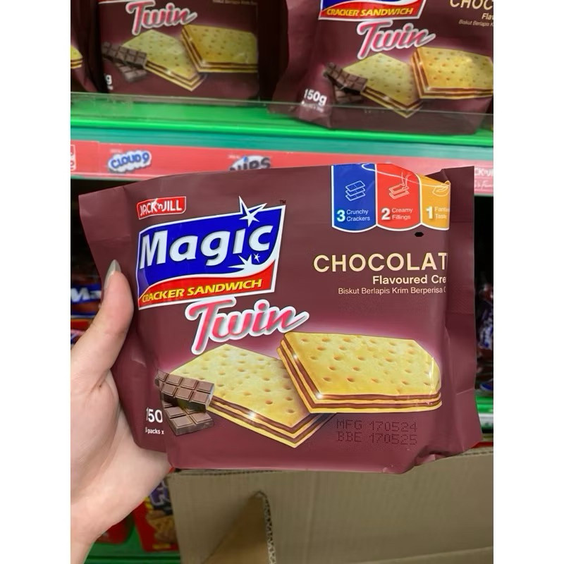 

magic twin isi 5 pack 150gr/ magic chocolate creams cracker sandwich isi 10 pack 280gr