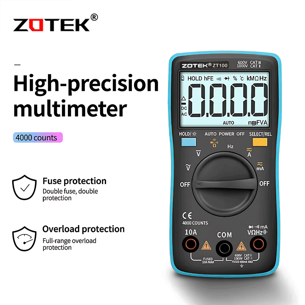 AVOMETER DIGITAL ZOTEK ZT100 / MULTITESTER DIGITAL ZOTEK ZT 100 MINI