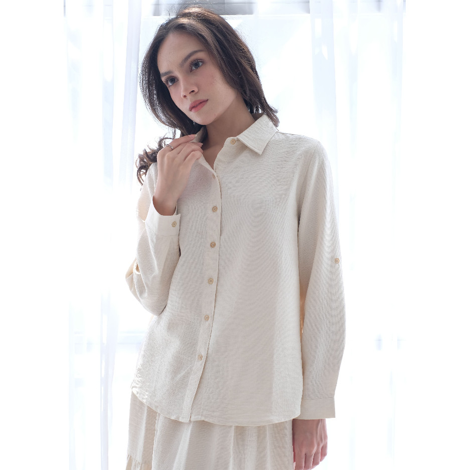 RILLEY - Kemeja Blus Ivona | Blus Wanita bahan Linen Woody