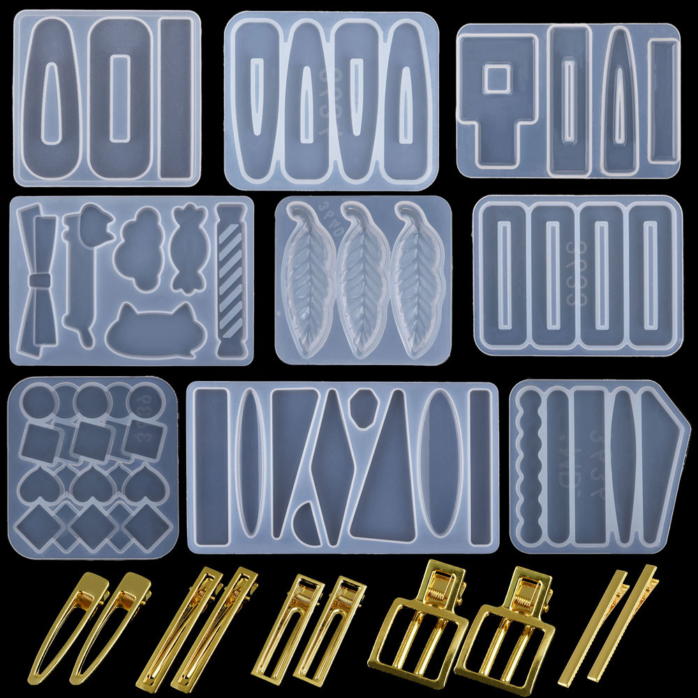 

DIY Epoxy Resin Hair Clip Hairpin Silicone Mold Handmade Crystal Resin Casting Molds Resin Jewelry Making Resin Casting Moulds