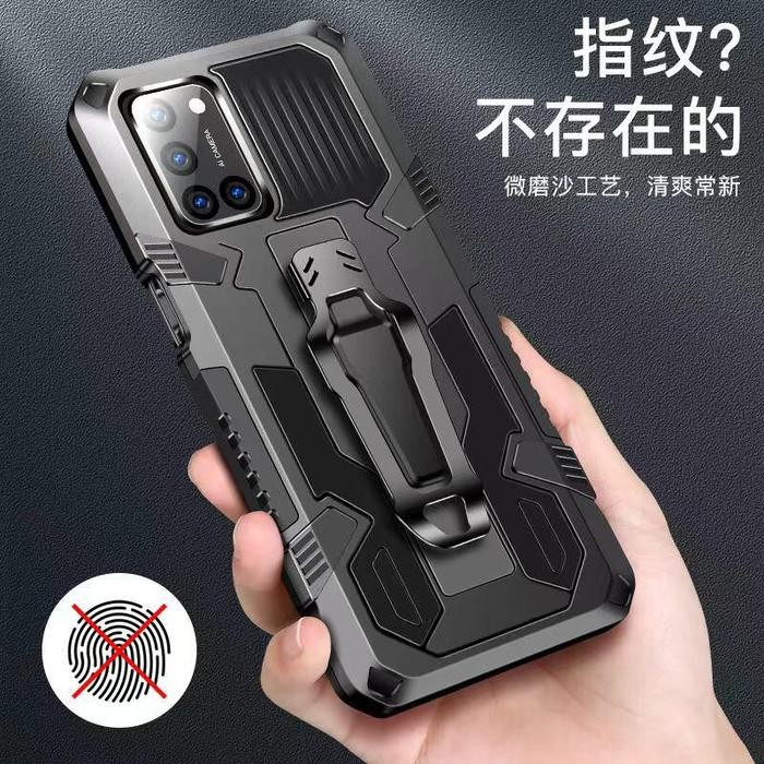 * CASE untuk OPPO A74 5G A54 Robot Magnetic Cover Silikon Casing Handphone - Hijau, OPPO A54 *