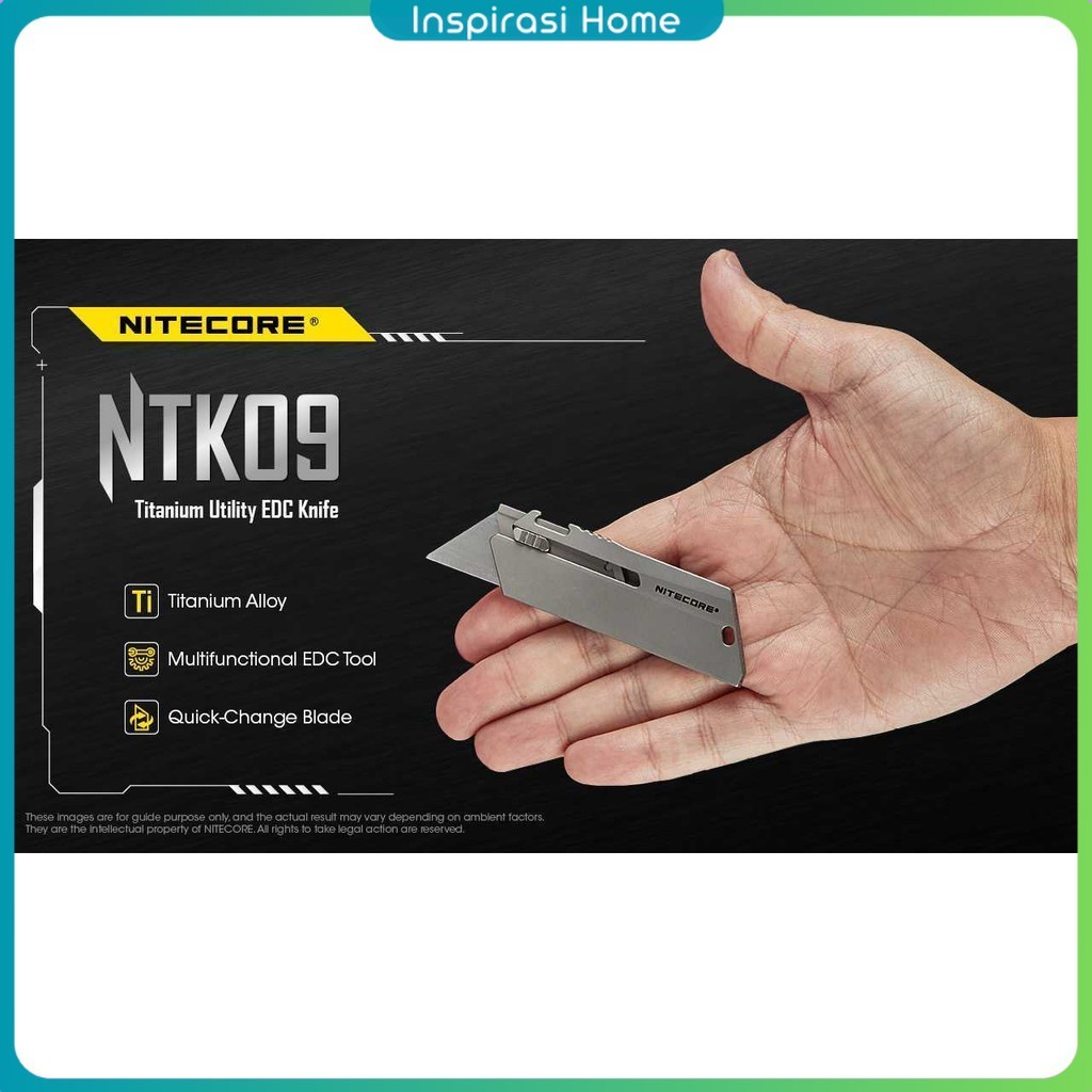 NITECORE Pisau Cutter Quick Change Blade Utility Knife Titanium Alloy - NTK09
