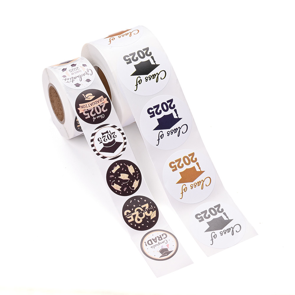 

iYOE 500pcs/Roll Plastic Graduation Hat Stickers Adhesive Labels for Jewelry Packaging Stickers Business Decorations Classroom