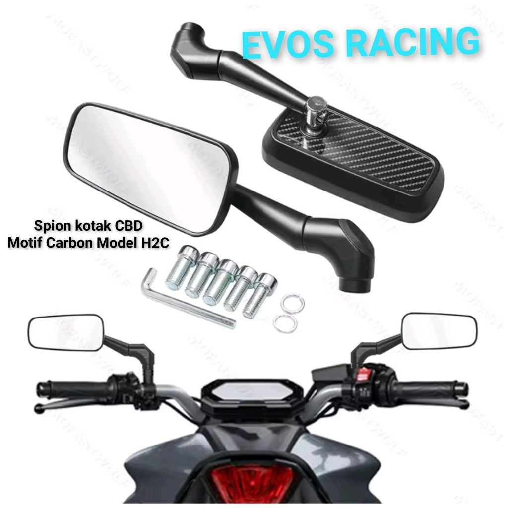 ALIANSHOP Spion kotak model koso model DYTONA CNC kaca biru universal Vario Aerox Nmax PCX ADV MX ki