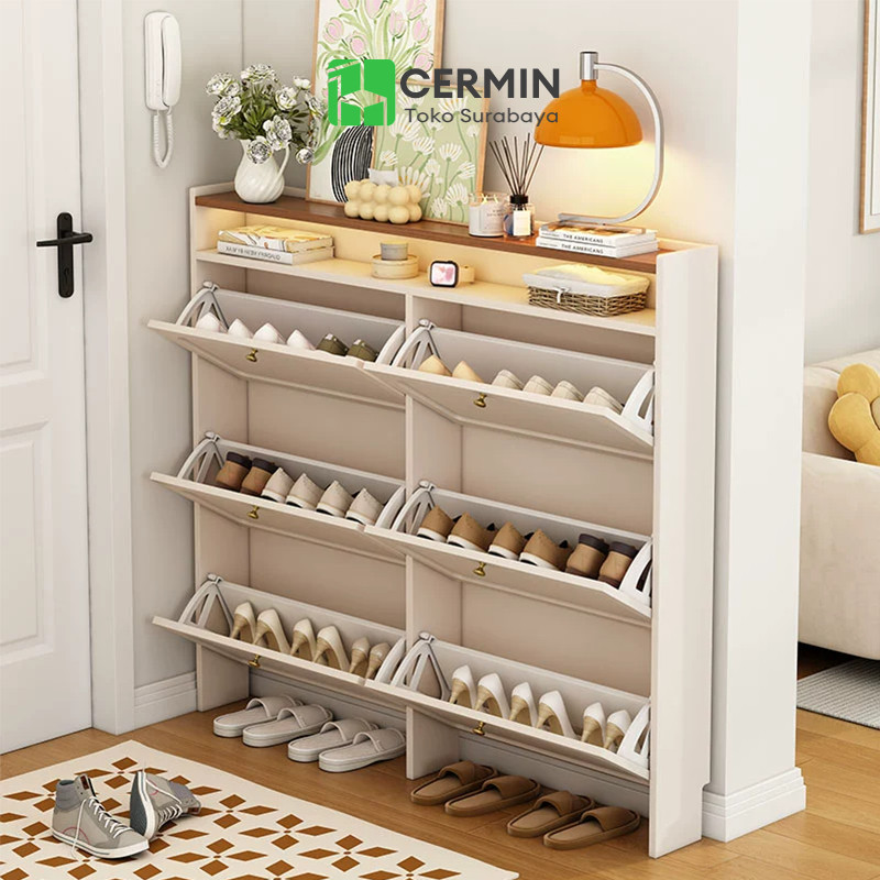 Lemari Sepatu Rak Sepatu Tertutup Lemari Sepatu Kayu Lemari Sepatu Susun Tertutup Lemari Sepatu Mini