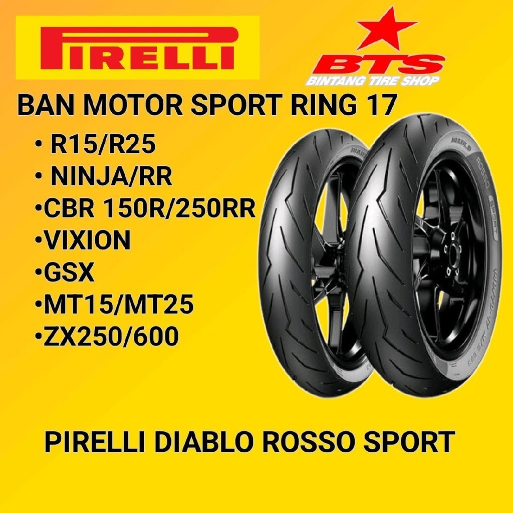 Ban Motor Pirelli Diablo Rosso sport 100/80-17 110/70-17 120/70-17 130/70-17 140/70-17 150/60-17 Rek