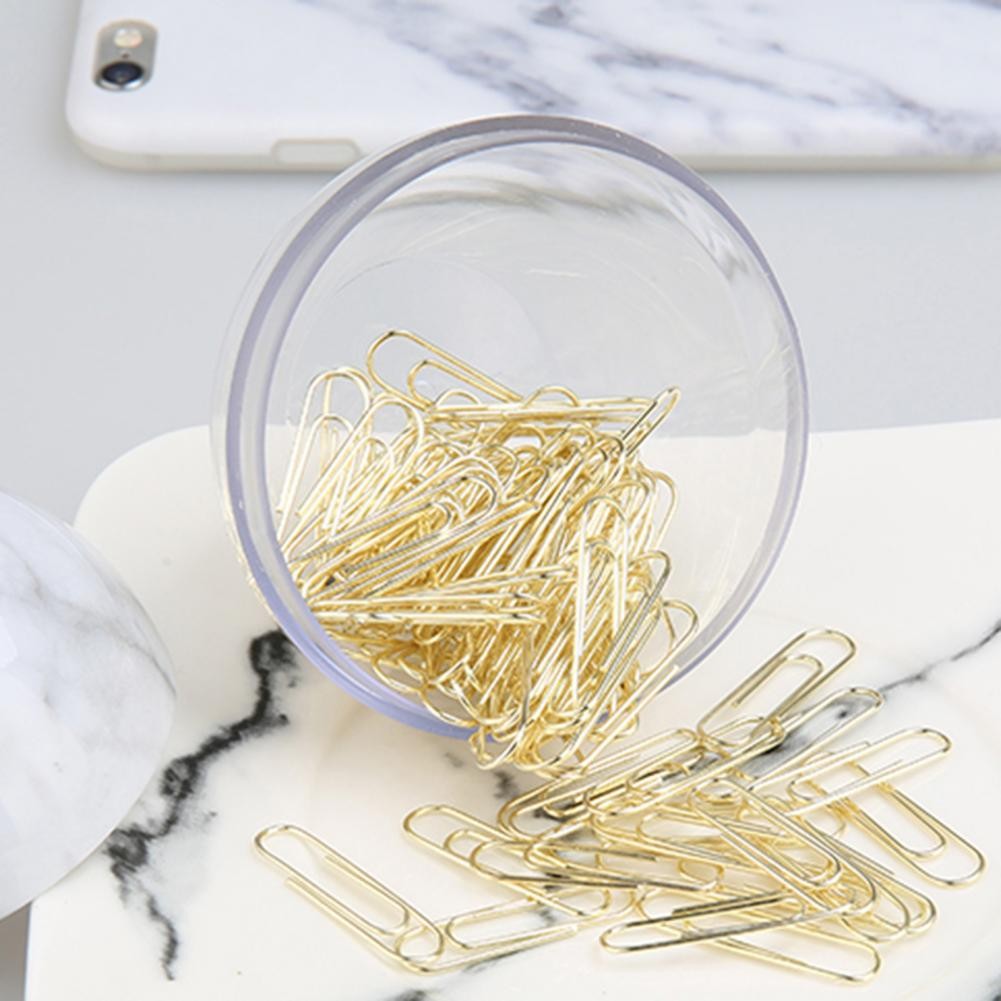 

Office Supplies Paper Clip Holder Magnetic Paper Clip Holder Stylish Round Desktop Organizer with 100 Clips for Office Supplies