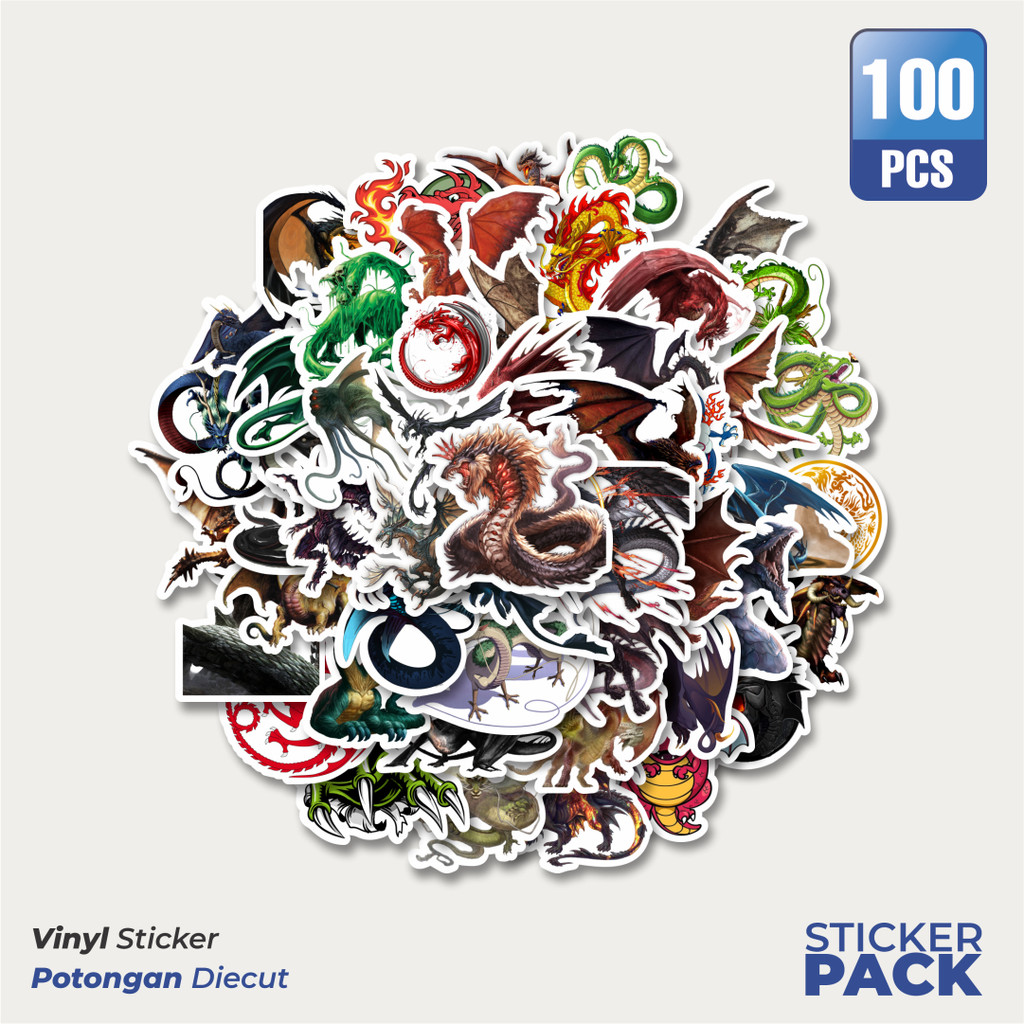 

MURAH 100 PCS Stiker Dragon Illustration Mix 2 [Ilustrasi Naga] Waterproof Aesthetic- Untuk Laptop, Motor, dan Helm - Paper Stationery Pack