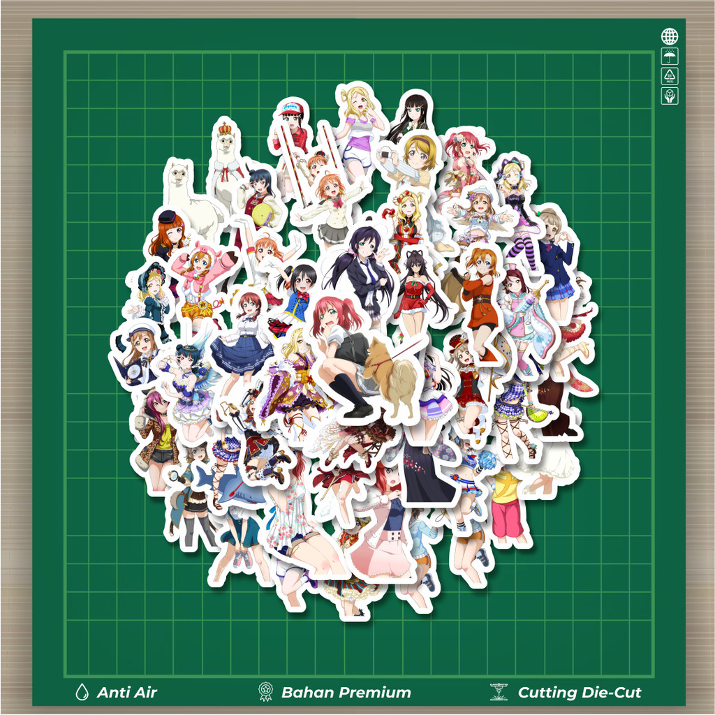 

HOT 50 PCS STIKER Stiker Anime Series Love Live Character Mix 8 Stiker Fashion Cars Decal Dingin Kartu Album Custom Vinyl Anti Air- Sticker Aesthetic Buku Journal Koper Casing HP Tablet Laptop Helm Motor Botol Minum