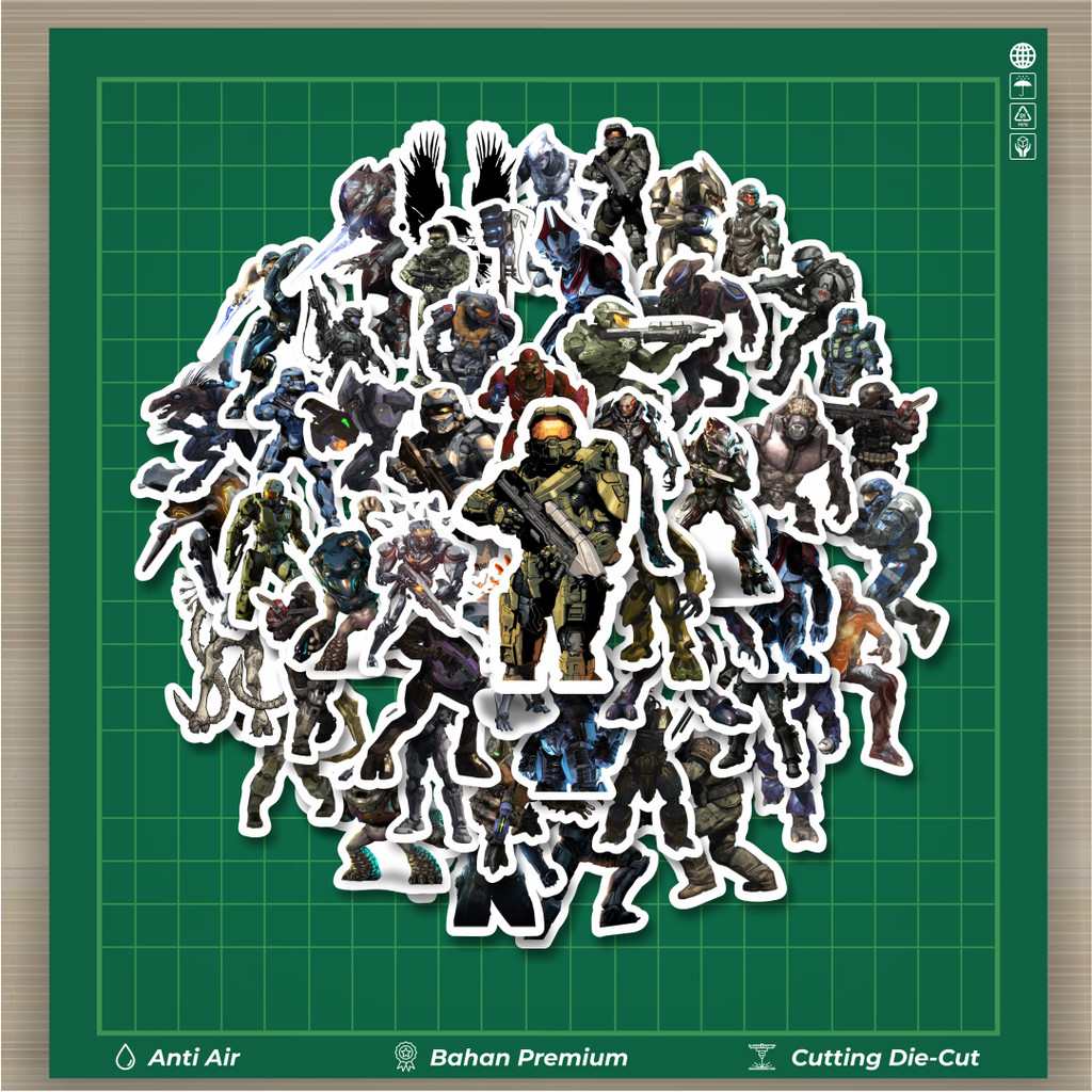 

HOT 50 PCS STIKER Stiker Game Series Halo Karakter Mix 4 Stiker Fashion Cars Decal Dingin Kartu Album Custom Vinyl Anti Air- Sticker Aesthetic Buku Journal Koper Casing HP Tablet Laptop Helm Motor Botol Minum