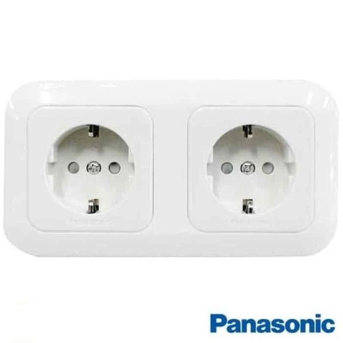 Colokan Lampu Listrik Stopkontak Stop kontak seri double CP PANASONIC CARMUDIE
