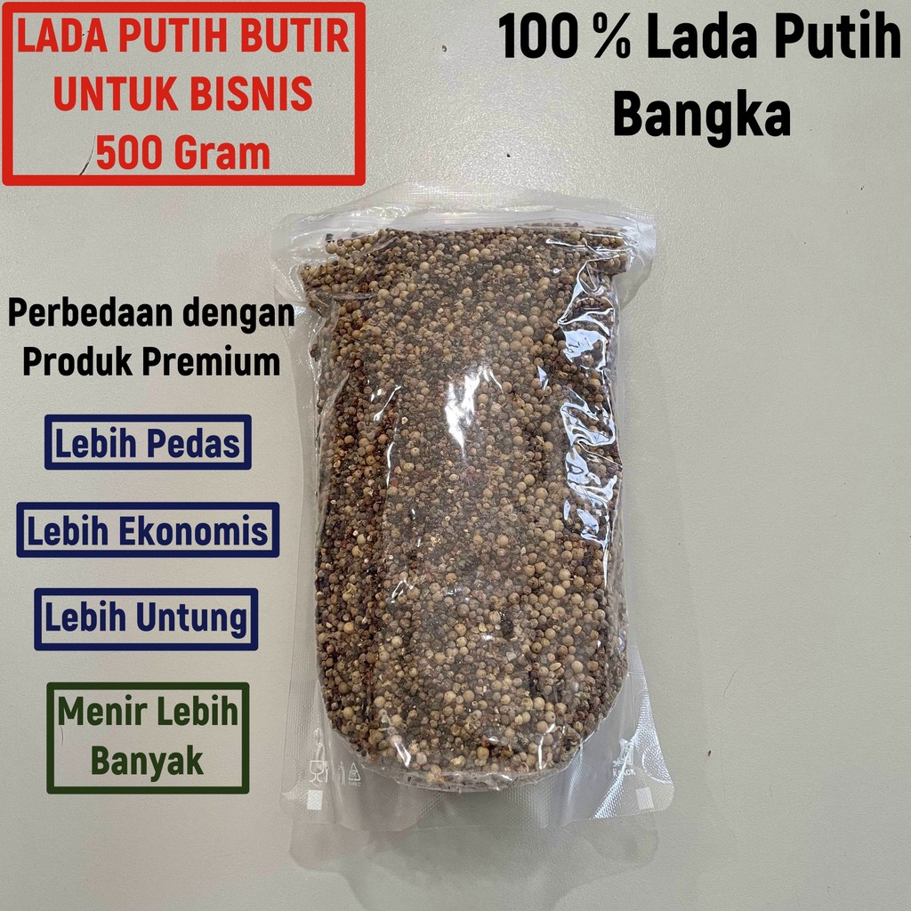 

Biji Lada Putih Merica Butir Bangka Kualitas Bisnis Lebih Pedas dan Ekonomis 500 Gram