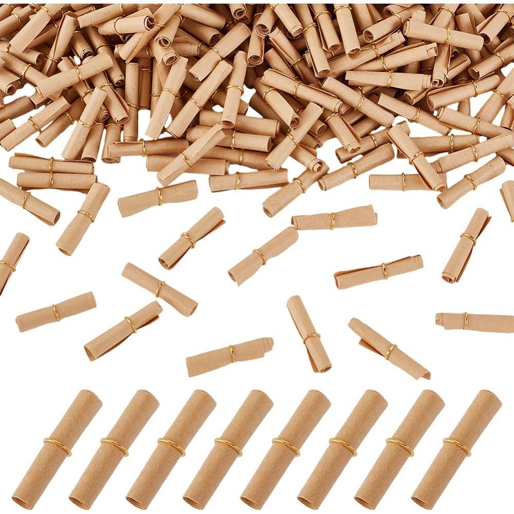 

400 Pcs Mini Paper Scrolls Vintage Scroll Paper Message Paper Roll 2.3x0.8 inch Mini Writable Paper Scrolls Write-On-It Message