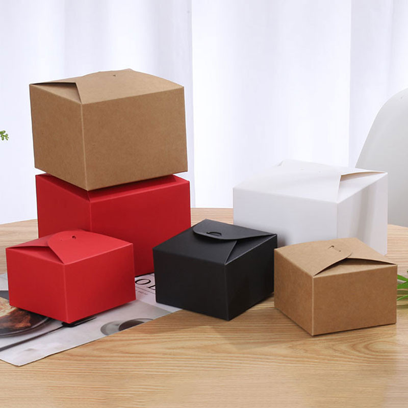 

12/24pcs Kraft Paper Square Candy Box For Wedding Favors Birthday Party Supplies Gift Packaging