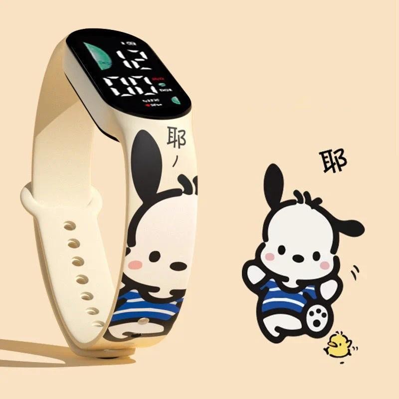 

Kawaii Sanrio Watch Cartoon Printed Pochacco Electronic Watch Smart Bracelet Kuromi Anime Figure Student Led Cinnamoroll Watch