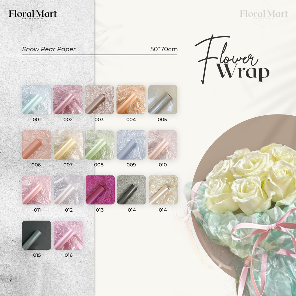 

Kertas Buket Bunga Pearl Sydney Glossy Flower Wrapping 5 Lembar | Flomart