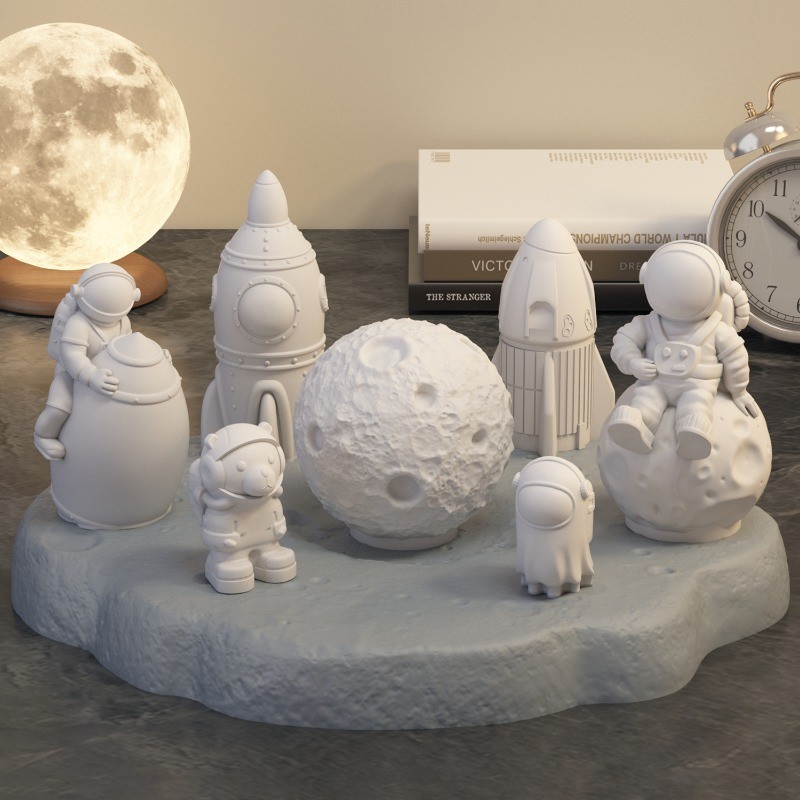 

3D Space Astronaut Silicone Candle Molds Handmade Aerospace Themed Plaster Crafts Resin Cement Mold Home Art Casting Tools
