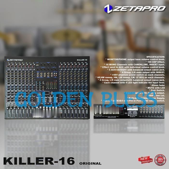 Mixer Zetapro Killer16 / killer 16 / 16 Channel 199 DSP Effec Original