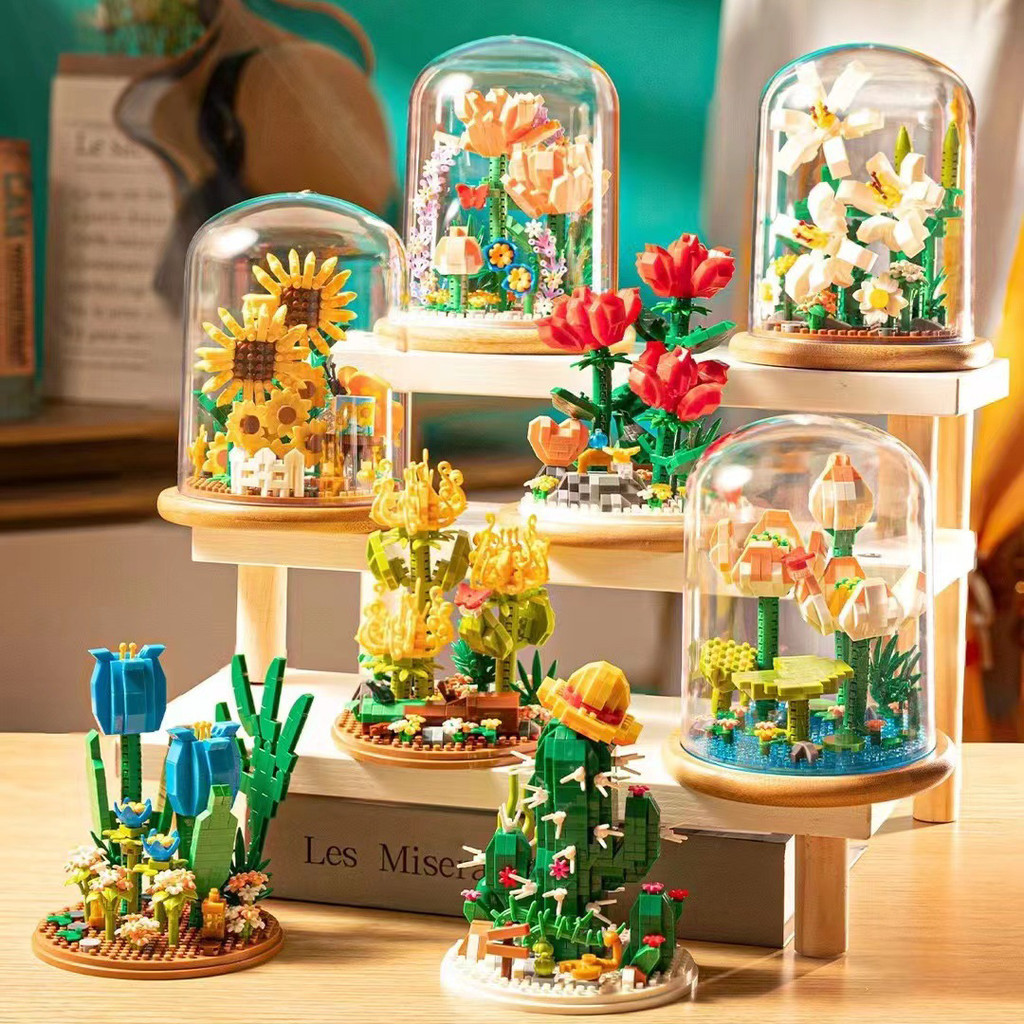 JKMLLCM YKO Mainan Balok Susun Bunga Mawar Flower Dome LEGO 684 Bricks - P1170