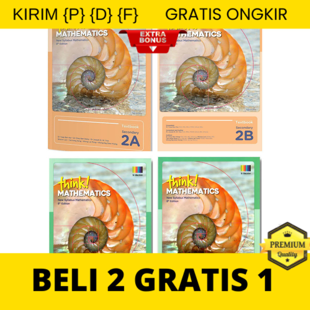 

{P} {D} {F} think! Mathematics New Syllabus Mathematics 8th Edition Textbook Secondary 2A – 2B – 3A – 3B / Full Color