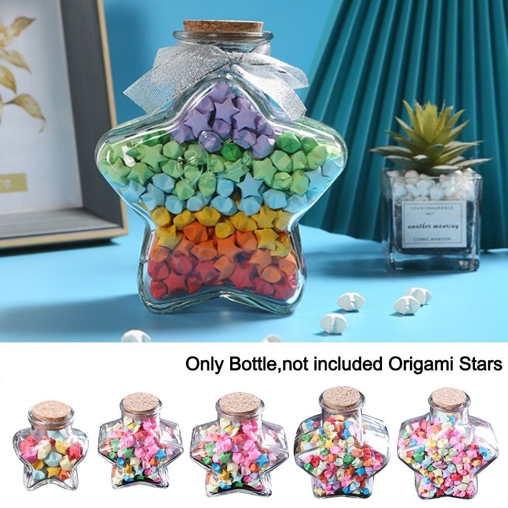 

Mini Bottle Origami Stars Glass Wishing Bottle Stars Shape Clear Glass Jars for DIY Crafts Wedding Valentines Day Party Favors