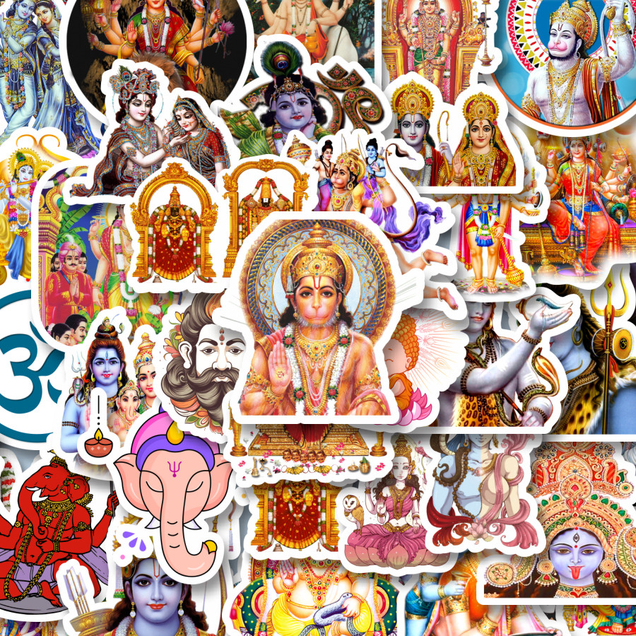 

100PCS Lucu Stiker Hinduism God Mix 1 Stiker Aesthetic Stiker Anti Air Stikers Berperekat Waterproof sticker decal buat Motor Helm Buku Journal Koper Casing HP Laptop Botol Minum Hadiah anak