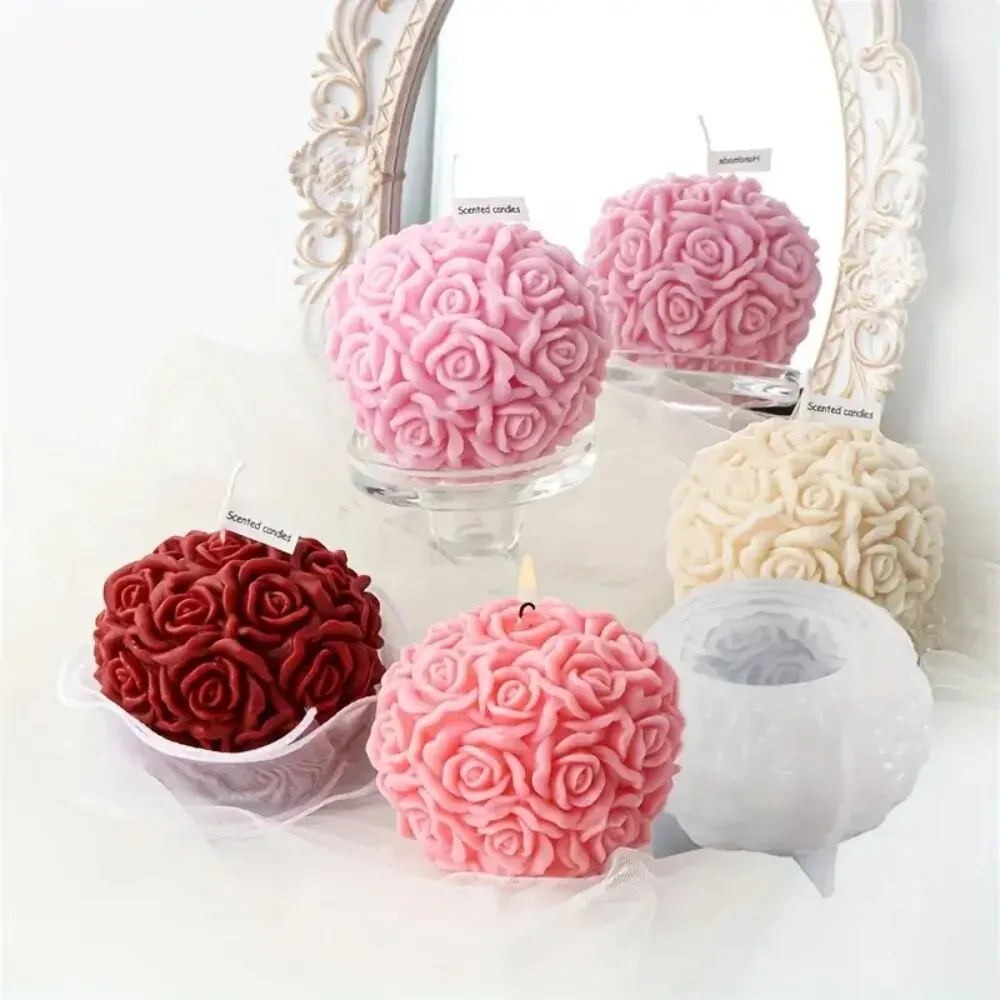 

Rose bouquet silicone creative DIY scented candle handmade soap mold display piece mold