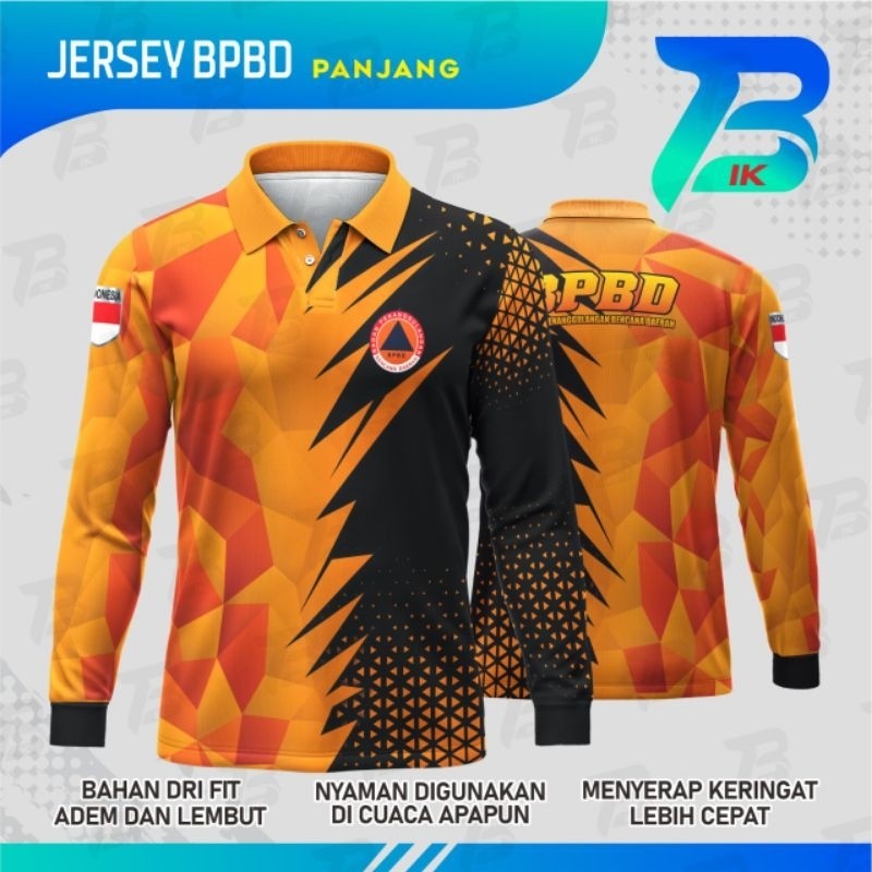 JERSEY WANGKI BPBD LENGAN PANJANG/KAOS KERAH BPBD FULLPRINTING/JERSEY BPBD DRYFIT MILANO