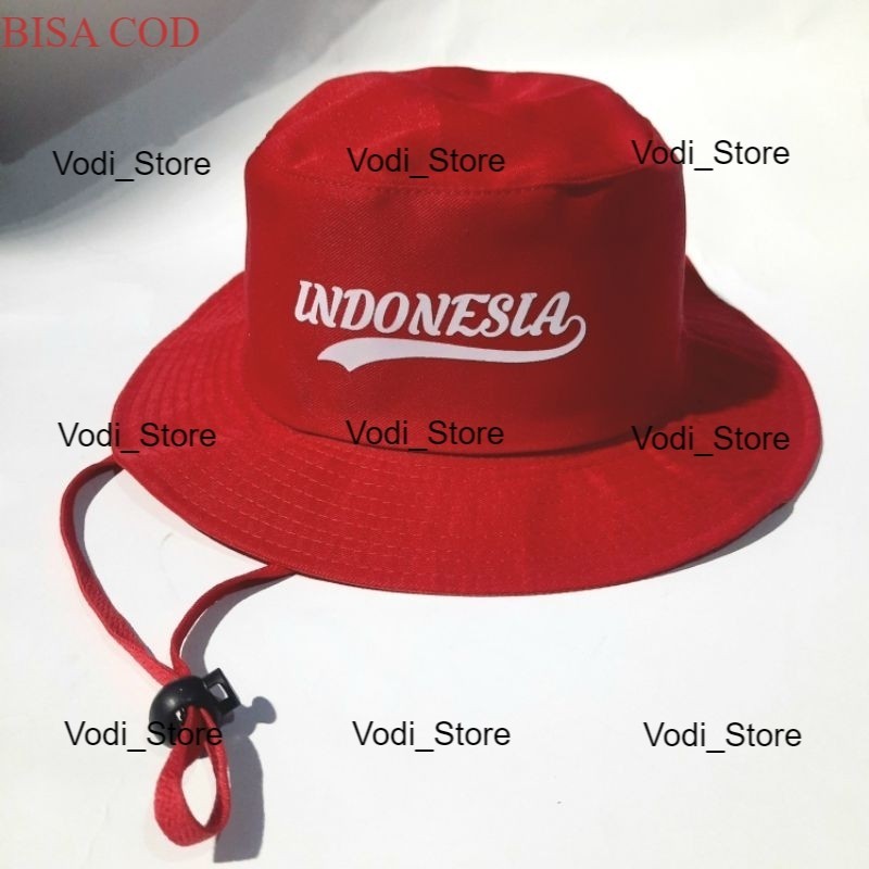 GRATIS BORDIR NAMA - Topi BUCKET RIMBA 17 Agustus Hut RI Indonesia 2025 Topi Bordir Logo Indonesia (