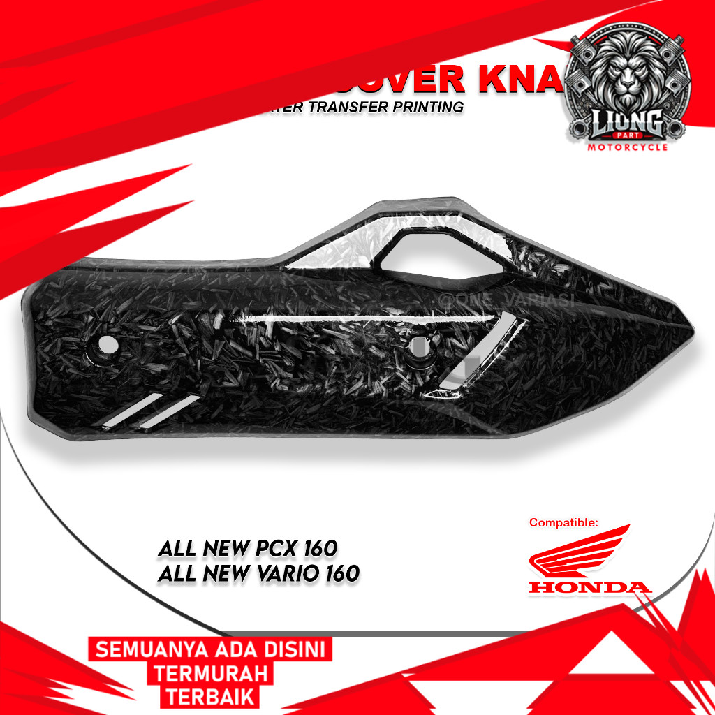 LIONGPART - COVER TUTUP KNALPOT CARBON FORGED PCX 160 NEW / VARIO 160 NEW CARBON FORGED