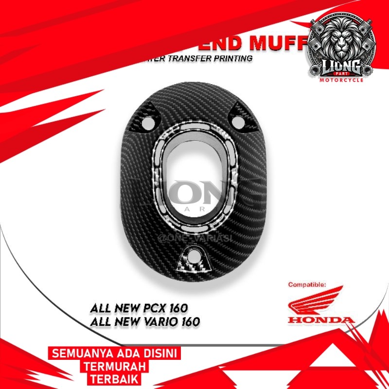 LIONGPART - TUTUP MONCONG KNALPOT PCX 160 VARIO 160 CARBON / CORONG KNALPOT PCX VARIO 160 PART ORIGI