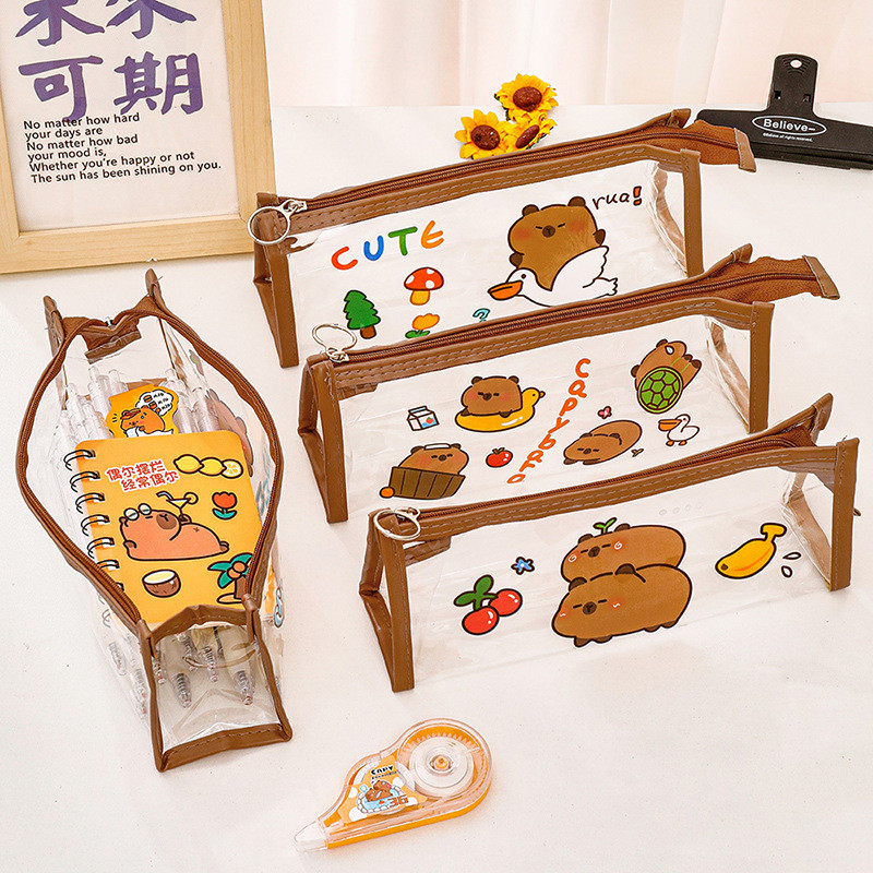 

Tempat Pensil Capybara Plastik Transparan Tas Kapibara Pouch Pencil Case Kotak Kosmetik S-PC011