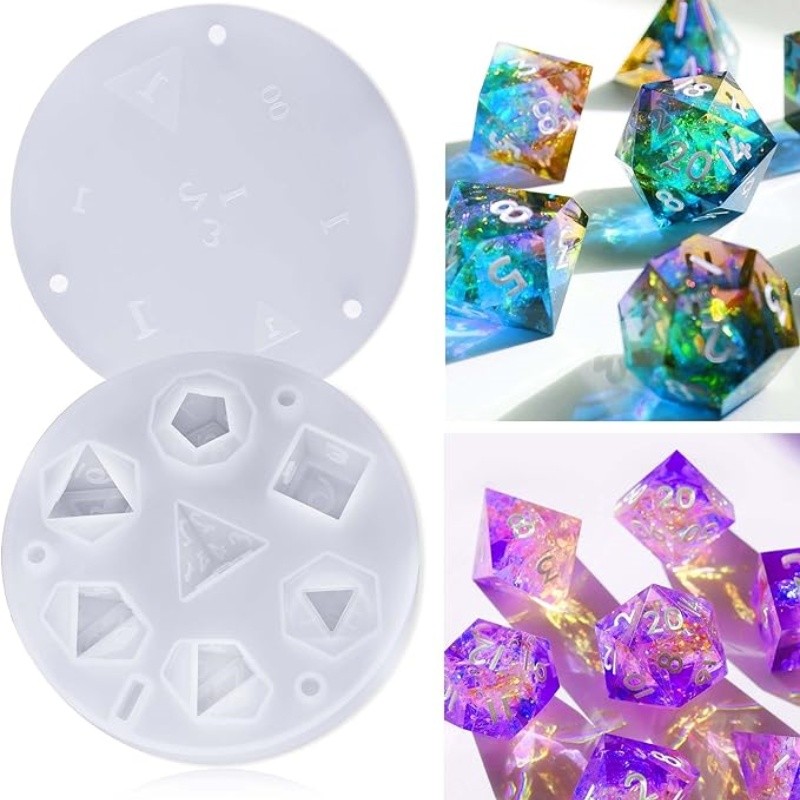 

DIY Crystal Dropper Resin Polyhedral Dice Keychain Mold Returned to Warehouse Gemstone Chess Set Game Silicone Mold