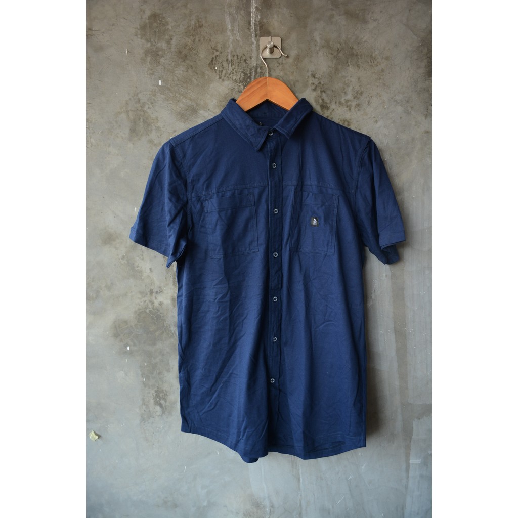 Kemeja Lengan Pendek Biru 3second
