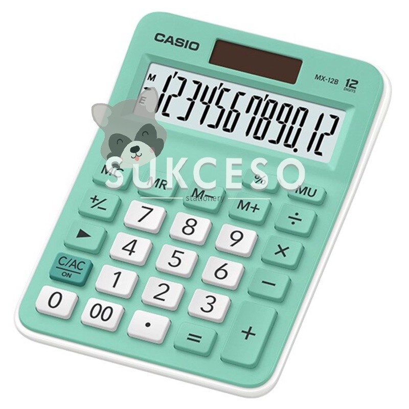 

Casio Calculator Desktop / Kalkulator Meja Kantor Office MX 12B Warna Pastel