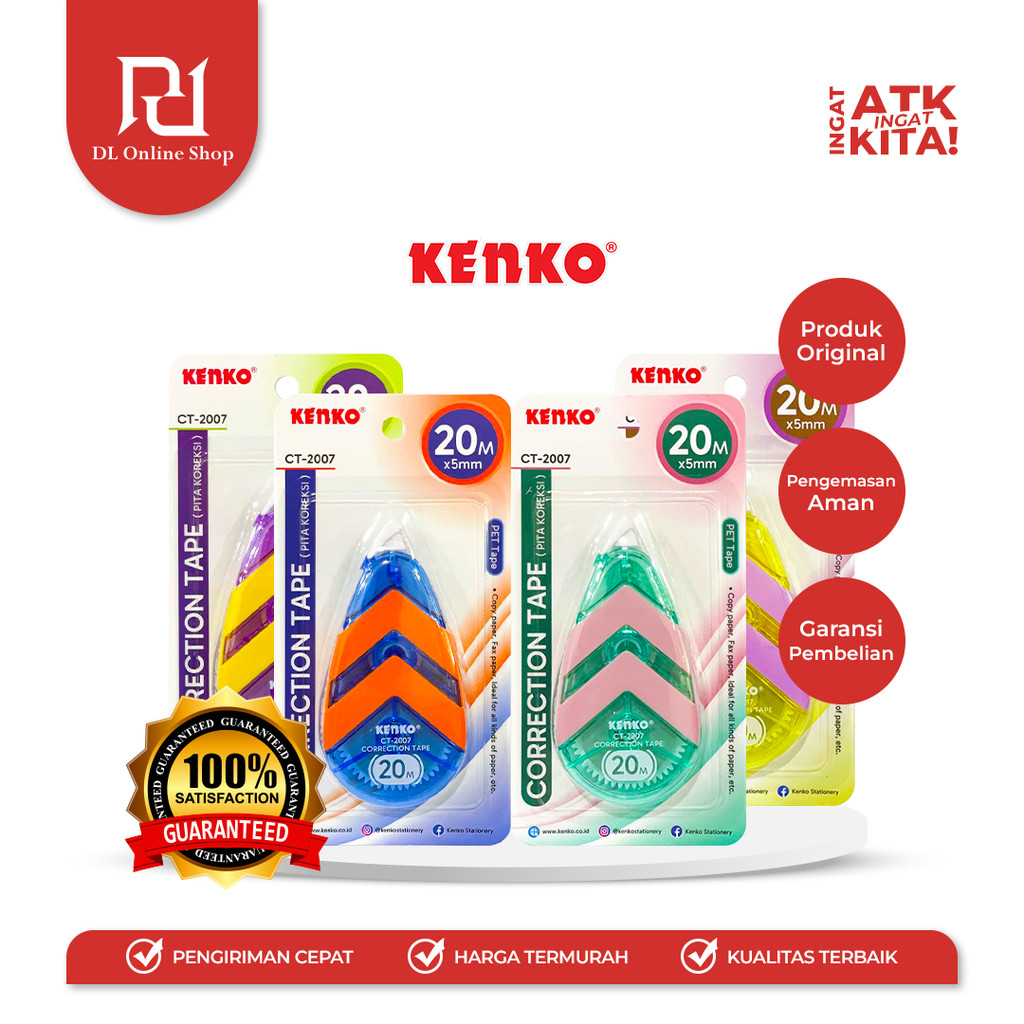

KENKO PITA KOREKSI/ CORRECTION TAPE CT-2007 [20M x 5mm] (1PC)